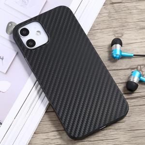 huismerk Carbon Fiber Texture PP Beschermhoes voor iPhone 12 mini(Zwart)