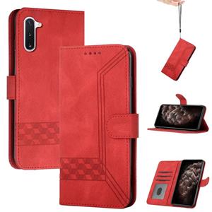 huismerk Voor Samsung Galaxy Note10 Cubic Skin Feel Flip Leather Phone Case