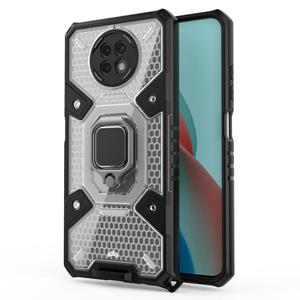 huismerk Voor Xiaomi Redmi Note 9 5G Space PC + TPU Ringhouder Beschermhoes