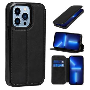 huismerk Knight Magnetic Suction Leather Phone Case For iPhone 13 Pro(Black)