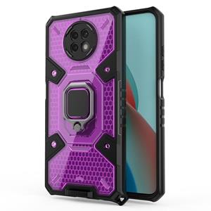 huismerk Voor Xiaomi Redmi Note 9 5G Space PC + TPU Ringhouder Beschermhoes (Paars)