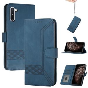 huismerk Voor Samsung Galaxy Note10 Cubic Skin Feel Flip Leather Phone Case (Royal Blue)