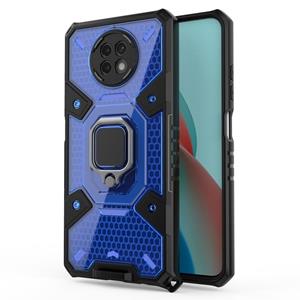 huismerk Voor Xiaomi Redmi Note 9 5G Space PC + TPU Ringhouder Beschermhoes