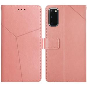 huismerk Voor Samsung Galaxy S20 Y Stitching Horizontale Flip Lederen Case met Houder & Card Slots & Portemonnee & Fotolijst (Rose Gold)