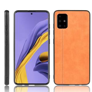 huismerk Voor Galaxy S20+ Shockproof Naaikoe Patroon Skin PC + PU + TPU Case(Orange)