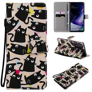 huismerk Voor Samsung Galaxy Note 20 Ultra Painting Horizontale Flip Lederen case met Holder & Card Slot & Lanyard(Cat)