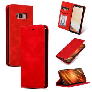 huismerk Retro huid voelen Business magnetische horizontale Flip lederen case voor Galaxy S8 (rood)