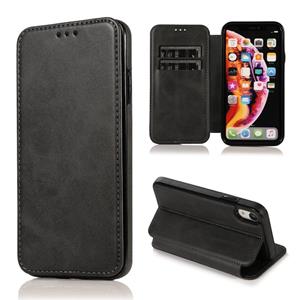 huismerk Knight Magnetic Suction Leather Phone Case For iPhone XR(Black)