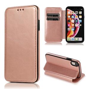 huismerk Knight Magnetic Suction Leather Phone Case For iPhone XR(Rose Gold)