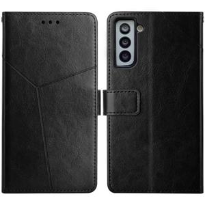 huismerk Voor Samsung Galaxy S21 + 5G Y Stitching Horizontale Flip Leren Case Met Houder & Card Slots & Portemonnee & Fotolijst (Zwart)