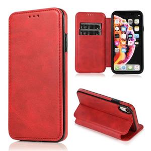 huismerk Knight Magnetic Suction Leather Phone Case For iPhone XR(Red)