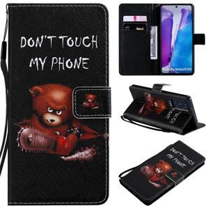 huismerk Voor Samsung Galaxy Note 20 Painting Horizontale Flip Lederen Case met Holder & Card Slot & Lanyard(Bear)