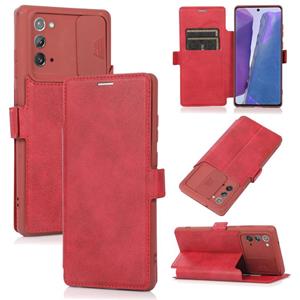 huismerk Voor Samsung Galaxy Note20 Ultra Push Venster Dubbele Geckle PU + Siliconen Horizontale Flip Leren Case Met Houder & Card Slot