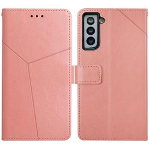 huismerk Voor Samsung Galaxy S21 + 5G Y Stitching Horizontale Flip Leren Case met Houder & Card Slots & Portemonnee & Fotolijst (Rose Gold)