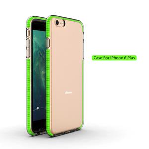 huismerk Voor iPhone 6 Plus TPU Schokbestendige beschermhoes met dubbele kleur (fris groen)