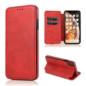 huismerk Knight Magnetic Suction Leather Phone Case For iPhone XS Max(Red)