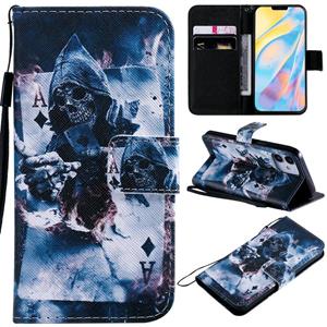 huismerk Schilderij Horizontale Flip Lederen Case met Houder & Kaart slot & Lanyard Voor iPhone 12 mini(Magician)