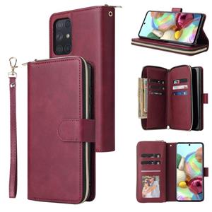 huismerk Voor Samsung Galaxy A72 5G Zipper Portemonnee Bag Horizontale Flip PU Lederen Case met Houder & 9 Kaart Slots & Portemonnee & Lanyard & Photo Frame (r