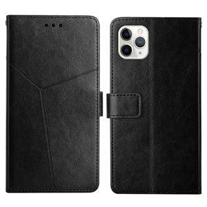 huismerk Y Stitching Horizontale Flip Lederen Telefoonhoesje Met Houder & Card Slots & Portemonnee & Fotolijst voor iPhone 13 Pro (Zwart)