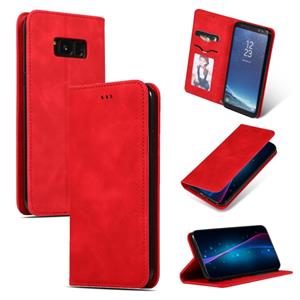 huismerk Retro huid voelen Business magnetische horizontale Flip lederen case voor Galaxy S8 PLUS (rood)