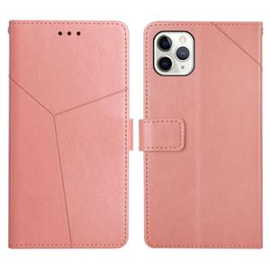 huismerk Y Stitching horizontale flip lederen telefoonhoesje met houder & kaart slots & portemonnee en fotolijst voor iPhone 13 pro (rose goud)