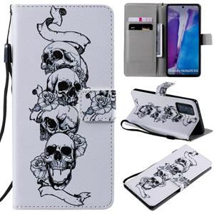 huismerk Voor Samsung Galaxy Note 20 Painting Horizontale Flip Lederen Case met Holder & Card Slot & Lanyard(Skull Bone)