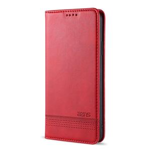 Voor iPhone 12 AZNS Magnetic Calf Texture Horizontale Flip Lederen case met kaartslots & portemonnee(rood)