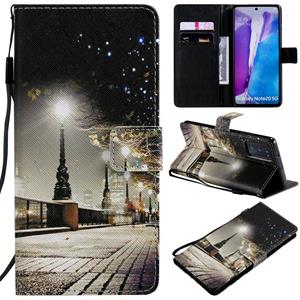 huismerk Voor Samsung Galaxy Note 20 Painting Horizontale Flip Lederen Case met Holder & Card Slot & Lanyard (Cityscape)