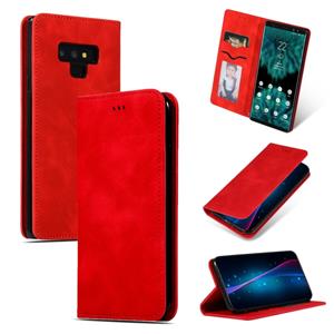 huismerk Retro huid voelen Business magnetische horizontale Flip lederen case voor Galaxy Note 9 (rood)