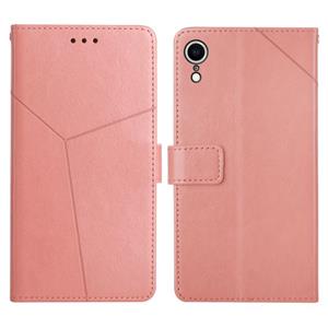 huismerk Y Stitching horizontale flip lederen telefoonhoesje met houder & kaart slots & portemonnee en fotolijst voor iPhone XR (ROSE GOUD)