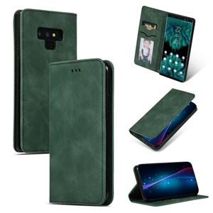 huismerk Retro huid voelen Business magnetische horizontale Flip lederen case voor Galaxy Note 9 (Army Green)