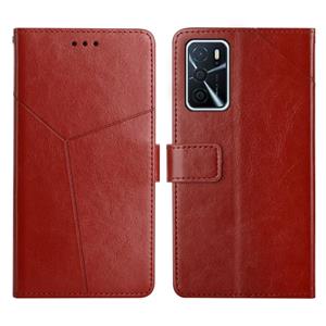 huismerk Voor OPPO A54 / A16 4G Y Stitching Horizontal Flip Leather Phone Case