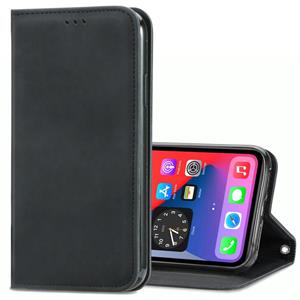 huismerk Retro Skin Feel Business Magnetic Horizontal Flip Leather Case met Holder & Card Slots & Wallet & Photo Frame Voor iPhone 12 mini(Zwart)