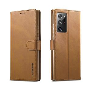 Voor Samsung Galaxy Note 20 LC.IMEEKE Kalf texture horizontale flip lederen behuizing met Holder & Card Slots & Wallet(Geel)