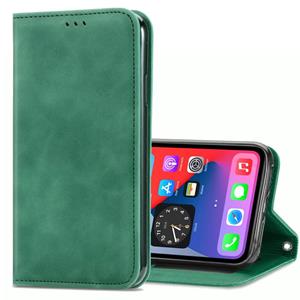 huismerk Retro Skin Feel Business Magnetic Horizontal Flip Leather Case met Holder & Card Slots & Wallet & Photo Frame Voor iPhone 12 mini(Groen)