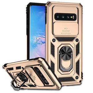 huismerk Voor Samsung Galaxy S10 Sliding Camshield Holder Phone Case (Gold)