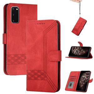 huismerk Voor Samsung Galaxy S20 + Cubic Skin Feel Flip Leather Phone Case