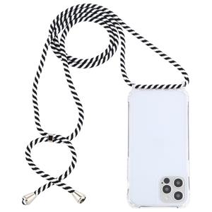 huismerk Transparante acryl airbag schokbestendige telefoon beschermhoes met lanyard voor iphone 13 pro max