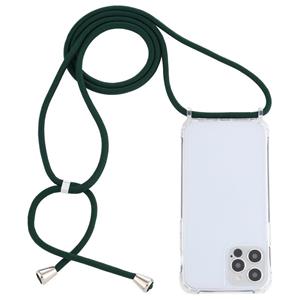 huismerk Transparante acryl airbag schokbestendige telefoon beschermhoes met lanyard voor iphone 13 pro max