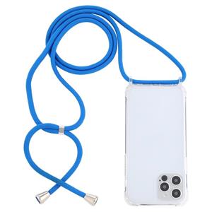 huismerk Transparante acryl airbag schokbestendige telefoon beschermhoes met lanyard voor iphone 13 pro max