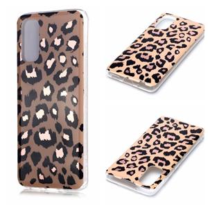 huismerk Voor Galaxy S20 Plating Marble Pattern Soft TPU Protective Case (Leopard)