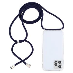 huismerk Transparante acryl airbag schokbestendige telefoon beschermhoes met lanyard voor iphone 13 pro max