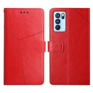 huismerk Voor Oppo Reno6 Pro 5G Y Stitching Horizontal Flip Leather Phone Case