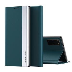 huismerk Voor Samsung Galaxy S20 Plus Side Gegalvaniseerde Magnetische Ultra-Dunne Horizontale Flip Lederen Hoesje met Houder (Groen)