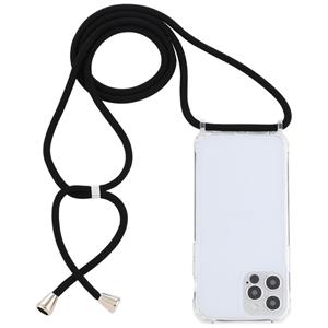 huismerk Transparante acryl airbag schokbestendige telefoon beschermhoes met lanyard voor iphone 13 pro max