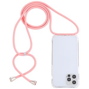 huismerk Transparante acryl airbag schokbestendige telefoon beschermhoes met lanyard voor iphone 13 pro max