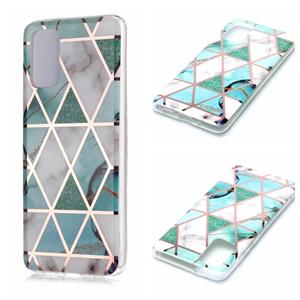 huismerk Voor Galaxy S20+ Plating Marble Pattern Soft TPU Protective Case (Groen Wit)