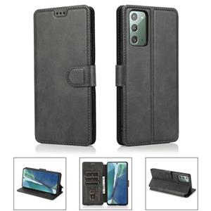 huismerk For Samsung Galaxy Note20 Shockproof PU + TPU Leather Phone Case(Black)