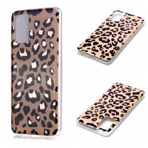 huismerk Voor Galaxy S20+ Plating Marble Pattern Soft TPU Protective Case(Leopard)