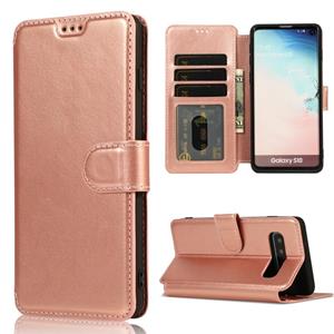 huismerk For Samsung Galaxy S10+ Shockproof PU + TPU Leather Phone Case(Rose Gold)